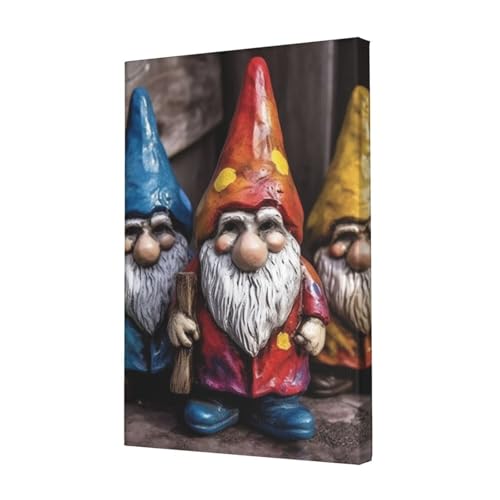 Toile HD nains colorés LPSRTWE : égayez un mur blanc triste 30x45 cm