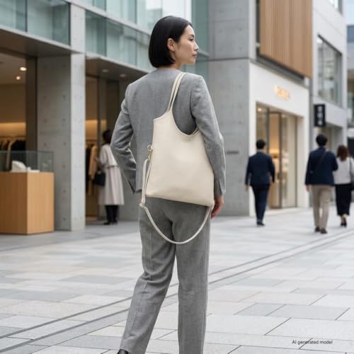 Bolso Tote de Cuero Italiano para Mujer con Cierre y Correa Ajustable miniatura 3