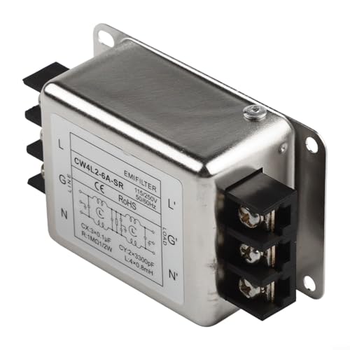 Filtro de fuente de alimentación monofásico de 2 etapas antiinterferencias para CW4L2 3A/6A/10A/20A-SR (6A)