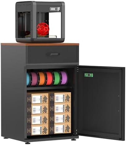 180L 3D Printer Filament Storage Cabinet with Dehumidifier(60W drying power, <8W avg. consumption) | Industrial Sealed Dehumidifying Cabinet Holds 40 Rolls -Compatible with Nylon/PLA/ABS/TPU (Black)