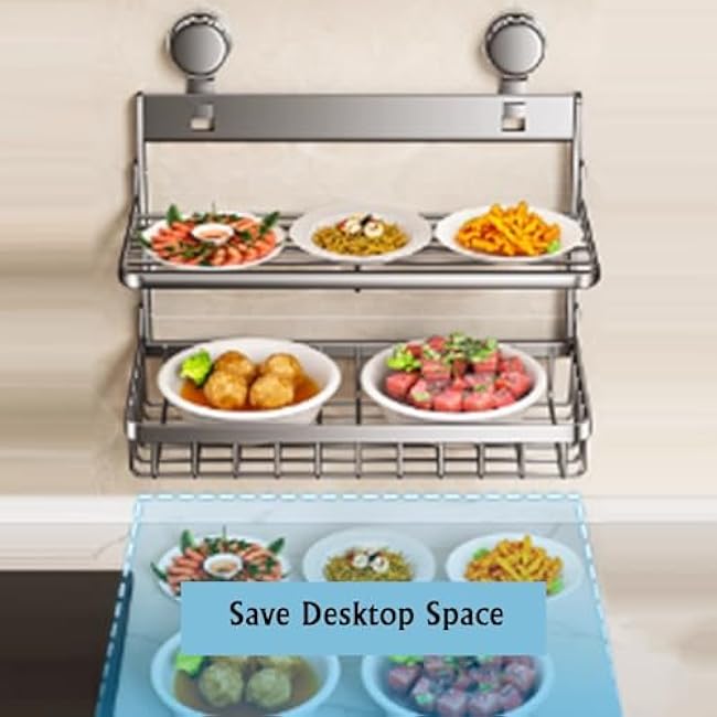 Wall Mounted Food Sorting Tray with Basket,2 Layer Food Tray,Vegetable and Fruit Preparation Disk,for Snack Fruit and Vegea