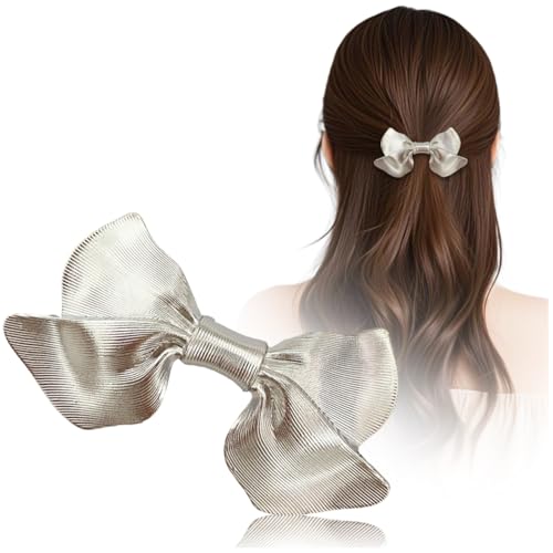 FASELE 設計感 金属のリボン バレッタ ヘアクリップ 蝶結び レディース 人気 ヘア留め具 ファション 上品 髪飾り 髪留め ヘアアクセサリー おしゃれ 日常 パーティー