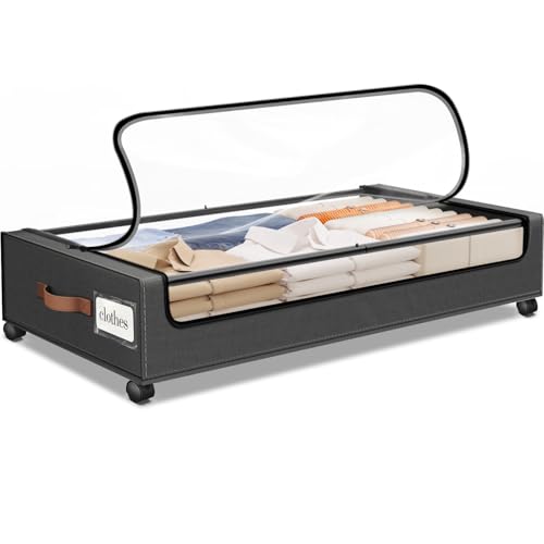SpaceHacks Under Bed Storage with Wheels 1Pack Storage Containers with