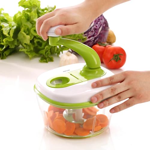 DE'VELO Powerful Manual Food Chopper, Compact Portable Vegetable Processor, Detachable Handle Efficiently Cuts Onions, Garlic, Meat, Carrots, Salsa, Herbs, Chilis Very Easy to Clean by DE'VELO - Image 2