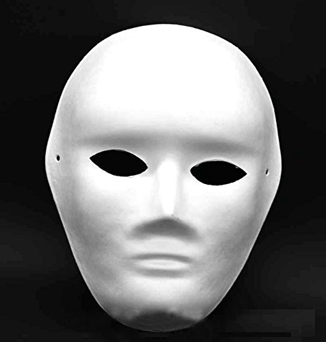 Mollensiuer 12Pcs Diy White Mask Paper Full Face Opera Masquerade Mask Halloween Party Cosplay Masks With Elastic Rope thumb #1