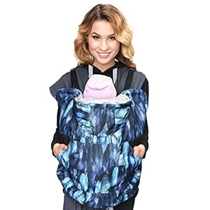 MijaCulture Tragecover, Universal Bezug für alle Babytragen und Tragetücher Baby Carrier Cape 4127 (Blau/Gefieder)