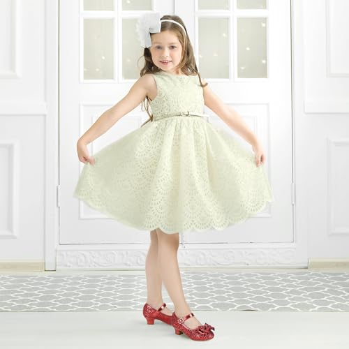 Image of PANDNAINJIA Girls Dress Shoes Toddler Heels Mary Jane Pumps