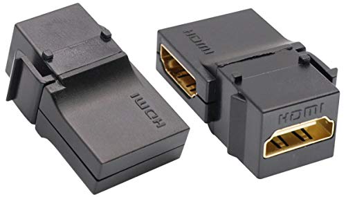 AAOTOKK Coupleur Keystone HDMI 90° Doré 2 Pack Noir