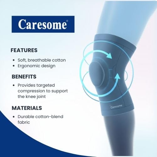 Image of Ortho Cotton Knee Support, Knee Caps, Brace For Pain Relief Products, Pad Leg Sleeves, Gym Squats Belt Support For Men and Women - Grey - L