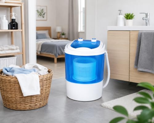 Image of Portable Washing Machine, 16l Mini Washing Machine With Spin Basket, Small Portable Washer Machine Suitable for Underwear Small Clothes Dryer Deep Cleaning, G5