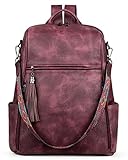 FADEON Laptop Backpack Purse for Women Large Designer PU Leather Laptop Bag, Ladies Computer Shoulde