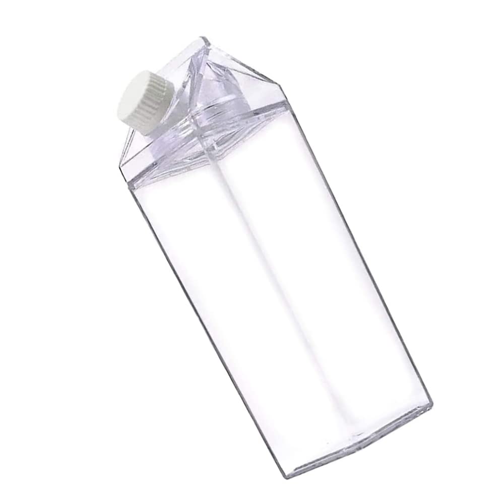 Portable Clear Milk Carton Square Juice Bottle Water Bottle Reusable Leakproof Plastic Water Bottle Box Suitable For Multiple