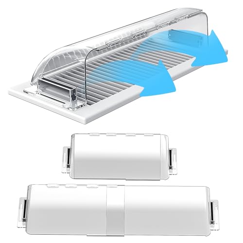 Wea&Hea 2 Pack Magnetic Air Vent Deflector 9-15.5 Adjustable Vent Cover with Optimized Ferrite Magnets for Ceiling/Floor/Wall Registers - Clear Heat/AC Deflector for Under Furniture & Home Comfort