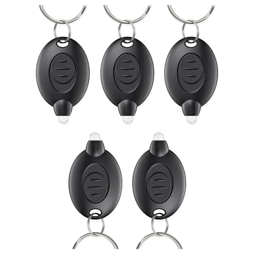 Uniclife 5 Pack LED Keychain Flashlight Mini LED Keychain Light 12 Lumen Portable Ultra Bright Battery Powered Key Ring Torch for Outdoor Camping Hiking and Emergency Lighting, Black Shell