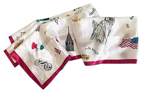 New York USA Fashion Accessory Large Scarf Silk-Like Collectible NYC Holiday Gift Souvenir Wrap Shawl