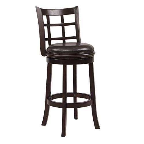 Ac Pacific Stationary Swivel Counter Height Bar Stool 29 Inch Seat, Cappuccino/Black #TOP21