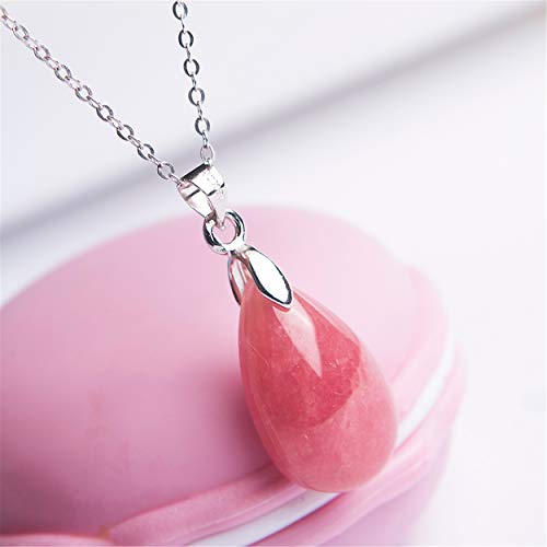 Collier rhodochrosite goutte d'eau à porter au quotidien ou en soirée