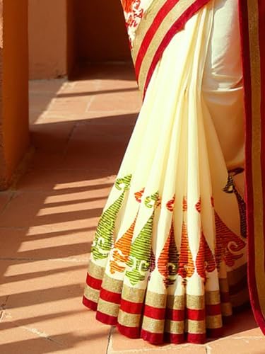 Image of AKHILAM Women's Kanjivaram Pure Soft Silk Saree With Unstitched Blouse Piece