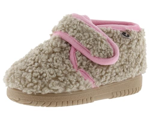 Chaussons Victoria Ojalá avec passepoil en contraste et scratch enfant