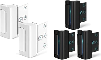 Home Security Door Lock Door Lock Security Door Reinforcement Lock Metal Door Locks for Kids Safety Proof Front Door Child Safety Lock Top Door Latch Lock White 2 Pack + Black 3 Pack