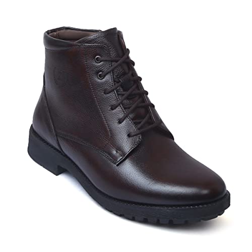 Image of Zoom Shoes Men's Genuine Leather Ankle Boots ZA-4692 Ideal For Office, Party & Travelling | Strong Grip With Shock Absorption Property & Memory Cushion Insole