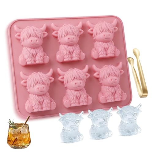 Molde para cubitos de hielo vaca Highland mini silicona miniatura 1
