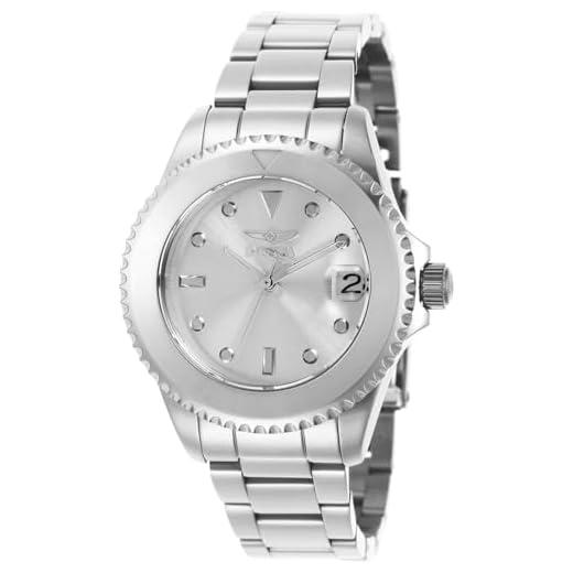 Invicta Pro Diver 35041 Reloj Mujer - Impermeable - Analógico - Movimiento Automático - Acero inoxidable con esfera plateada -38mm, Silver, 38