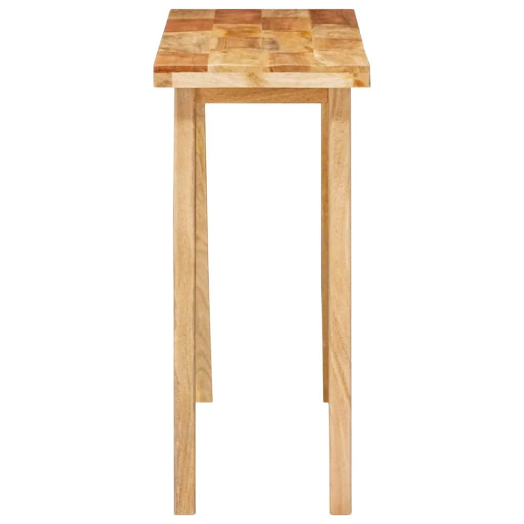 Tavolo da pranzo in legno massiccio di mango naturale, 100 x 35 x 75 cm, per sala da pranzo, cucina, interni, stile rustico con gambe stabili a colonna, per cene in famiglia