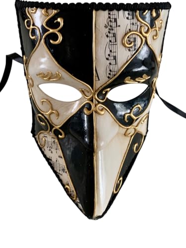 Lanna msk Masque de bal vénitien Bauta fait à la main - Pour fête, carnaval - Noir et oro