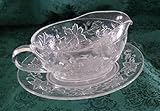 Fantasia Gravy Boat and Plate Set, Princess House Crystal Glass