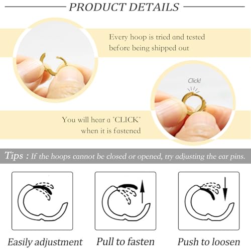 Image of Small Gold Huggie Hoop Earrings Set for Women Men Hypoallergenic 14K Plated Stack Cartilage Earrings, Sterling Silver Multiple Piercing Lightweight Mini Thin Cute Dainty Trendy Jewelry Gifts for Women