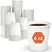 Dealusy 100 Count 6 oz Coffee Cups, Leak-Free Food Safe Paper Cups 6 oz, Disposable 6oz White Paper Cups for Cold and Hot Drinks 1