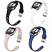Coperr 4 Packs Bands Compatible with Fitbit Versa/Fitbit Versa 2/Fitbit Versa Lite for Women Men, Narrow Slim Soft Silicone Replacement Wristband for Fitbit Versa Smart Watch with Buckle Design