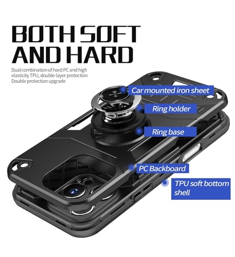 Coque iPhone 16 Pro Max double couche évite les bris d'écran avec béquille