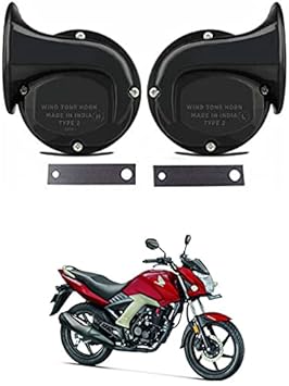 EIAC Universal Windtone Jalwa Horn (2 and 4 wheelers), Black color, Heavy plastic body, Set of 2, 12V voltage For Unicorn Universal For All Models