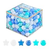MoonxHome 100pcs Star Ball Pit Balls for Toddlers, BPA Free Crush Proof Plastic Toy Balls for Ball Pit, Children's Pool Water Toys, Play Tent, White Blue Green
