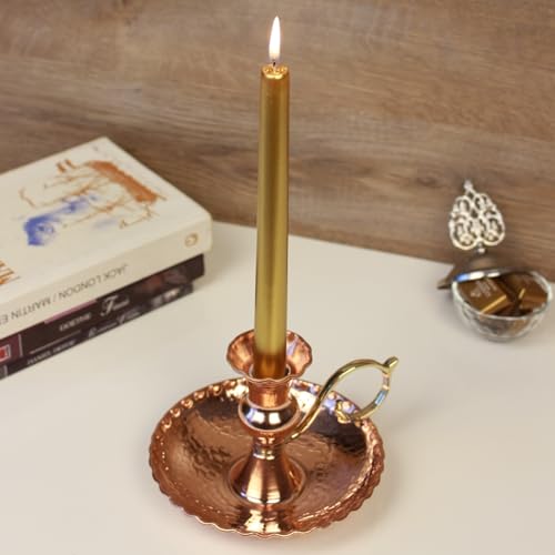 Dede Copper Ch Series - Turkish Hand-Crafted Copper Candlestick Holder thumb #4