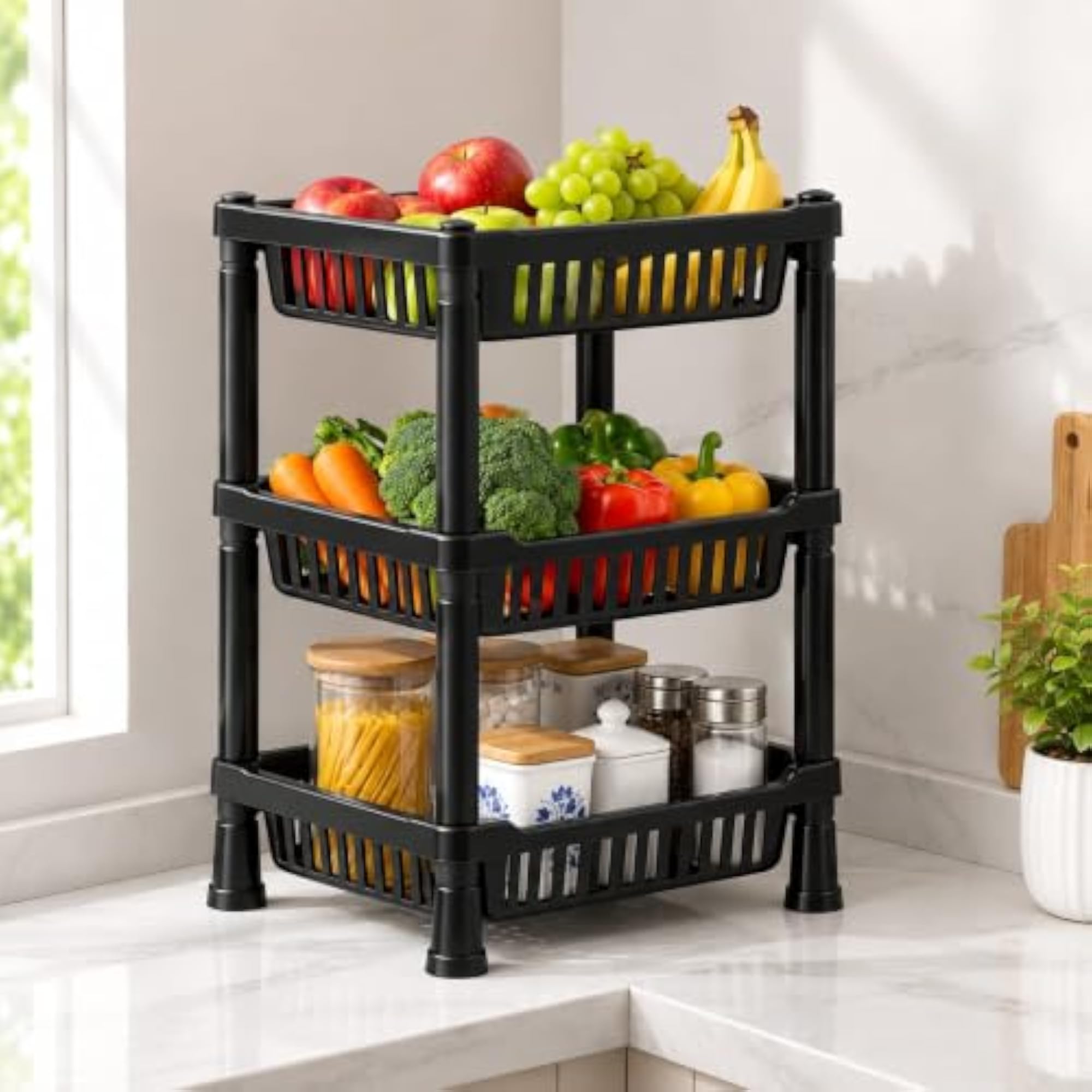 3-Tier Kitchen Storage Rack, Multi-Purpose Organizer