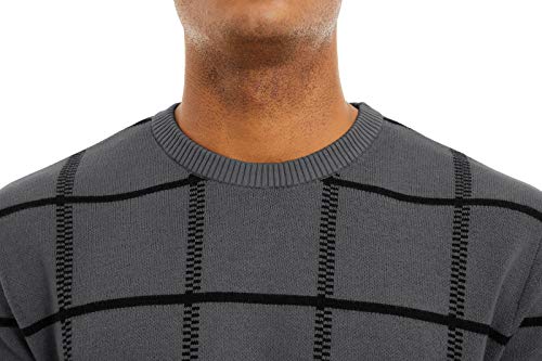 Magnivit Men's Long-Sleeve Crewneck Fleece Sweatshirt Fall Sweater Polo Dark Grey #TOP4