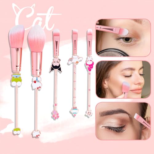 Cute Anime Makeup Brushes Set,Classical Cartoon Cosmetic Brush, Blending,Face Powder,Eyeshadow Make Up Kit, Best Gift for Girl & Young Women — view 3