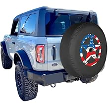 Boomerang USA - 32" Soft Tire Cover - Distressed Star Flag - Compatible with Ford Bronco with Back-up Camera - 2021-2024 - Big Bend, Black Diamond & Outer Banks