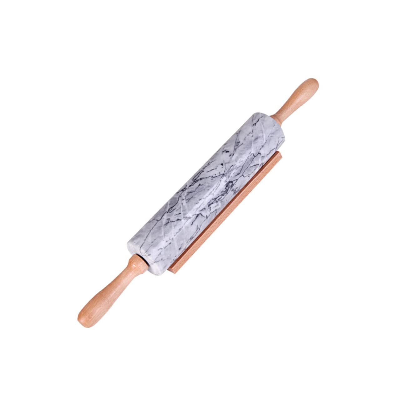 Mattarello in Marmo Manico in Legno, Superficie Antiaderente, Pratico per Cucina e Impasto, Design Semplice per Pasta e Dolci