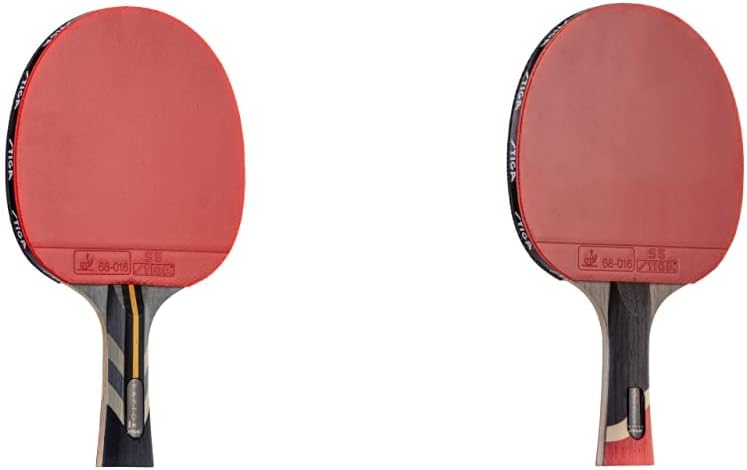 STIGA Raptor Performance Ping Pong Paddle - 7-ply Carbon Fiber Blade - 2mm Premiere Sponge for a Larger Sweet Spot - Flared Handle for Increased Control - Performance Table Tennis Racket