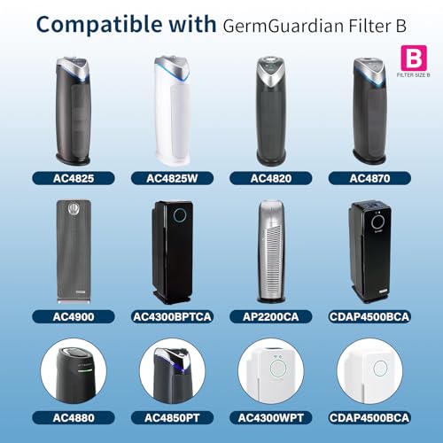 Image of 2 Pack FLT4850PT HEPA Pet Replacement Filter B, Compatible for Germ Guardian Air Puri-fier AC4825 AC4300 AC4800 AC4900 AC4850PT, AC4825E