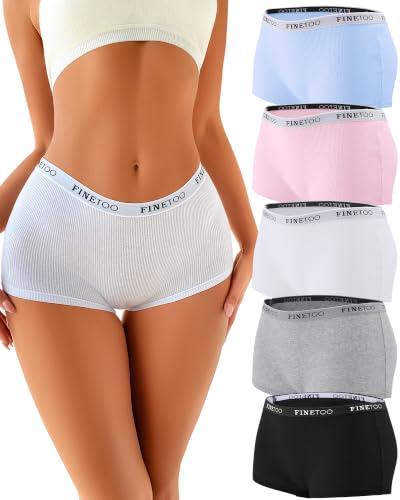 Image of Cotton Boyshort Underwear for Women Boxer Briefs Ladies BoyShorts Panties