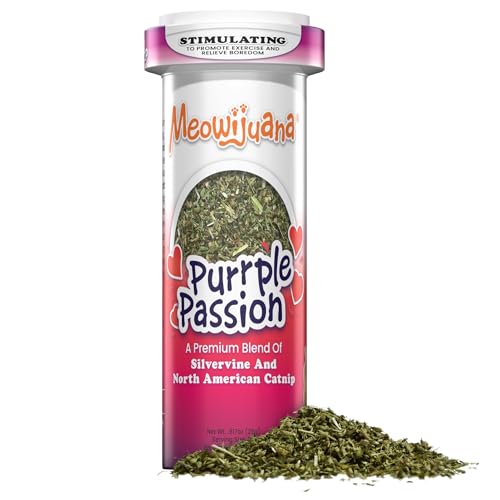 Meowijuana Purrple Passion - Premium Silvervine and Catnip Blend - Purrfect Gift For Cats Kitties Felines and Cat Lovers