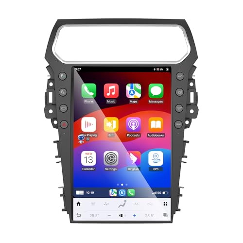 Lizpofly 14.4 Inch HD Touch Screen Car Radio for Ford Explorer 2011-2019 Upgrade Tesla Style Wireless Carplay Android Auto Head Unit Multimedia Car Player GPS Navigation(SYNC-3)