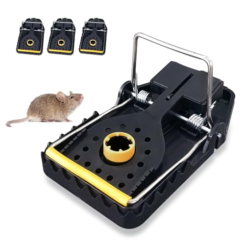 WUCHAITOO Trampa para Ratones – 2 Ratoneras Reutilizables – Profesional con Cebo Integrado de Crema de Cacahuete – Trampa Mecánica de Resorte para Uso Interior y Exterior
