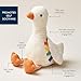 Itzy Ritzy Snuggles Plush Toy – Soft Stuffed Animal for Babies, Kids & Adults – Sensory Ribbons & Textured Fabrics for Tactile Play – Cozy & Cuddly Companion for Newborns & Up (Goose)