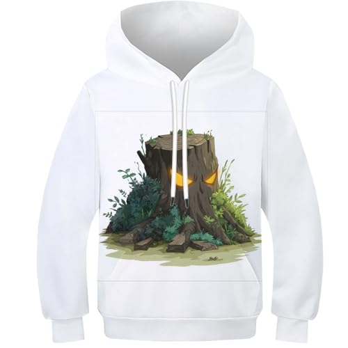 Pull à capuche enfants imprimé 3D mystérieux avec poche manches longues